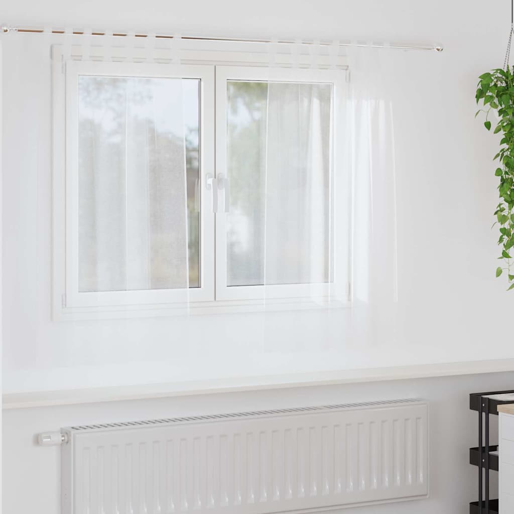 JUNG Vida Voile-Vorhang mit Vorhängen 2 pcs Weiß 140 x 140 cm Polyester