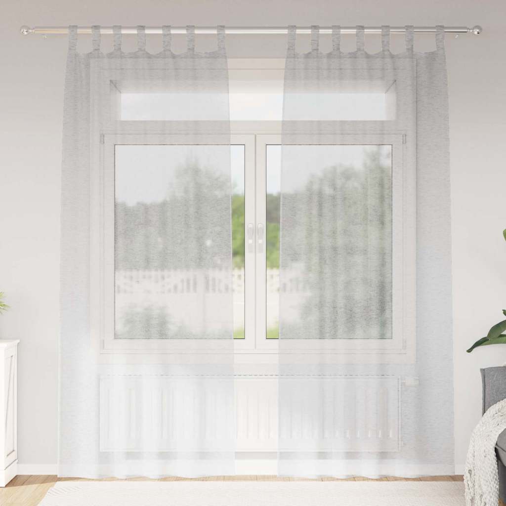 JUNG Vida Voile-Vorhang 2 pcs Hellgrau 260 x 140 cm Polyester
