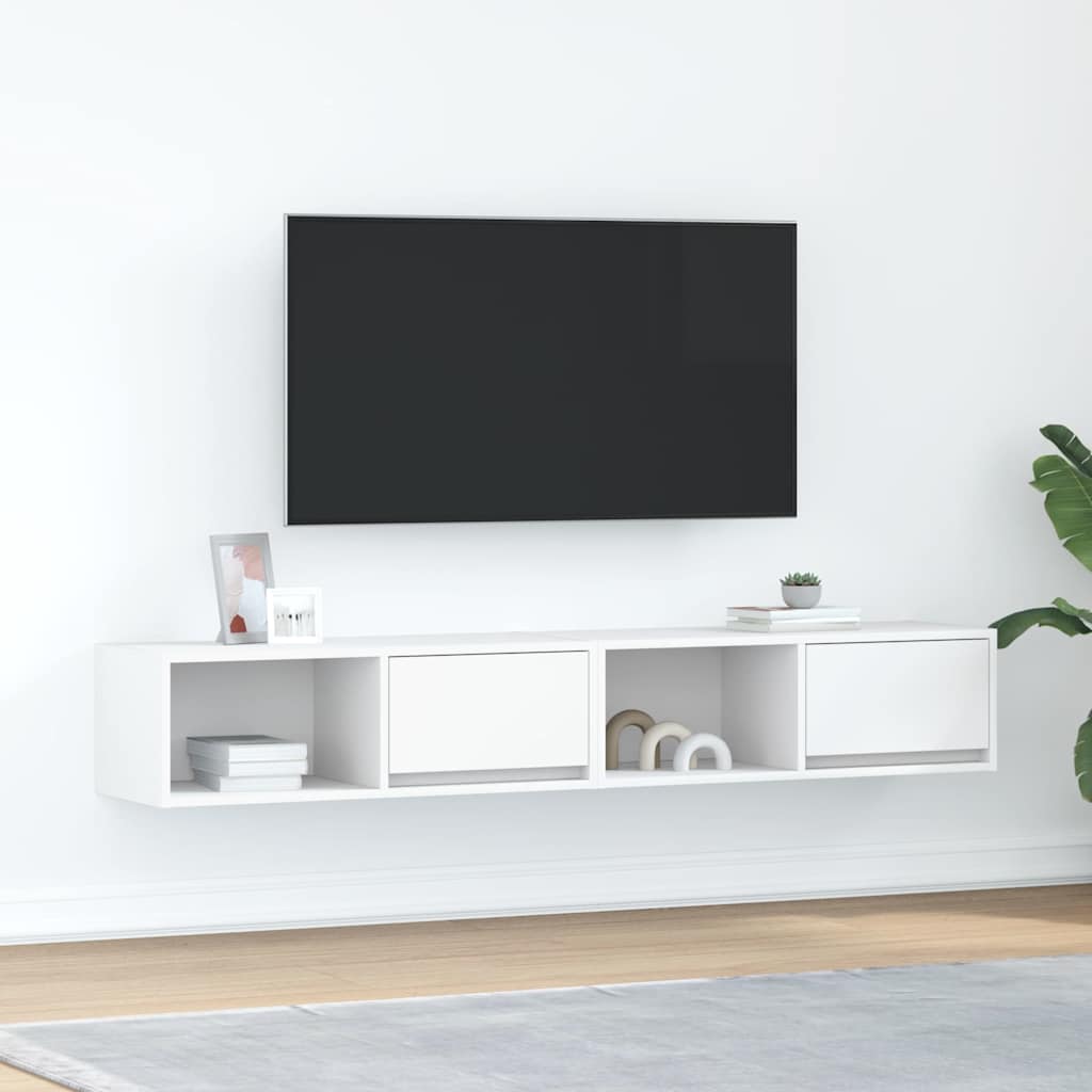 JUNG Vida TV-Schränke 2 Stk. Weiß 80x31x25,5 cm Holzwerkstoff