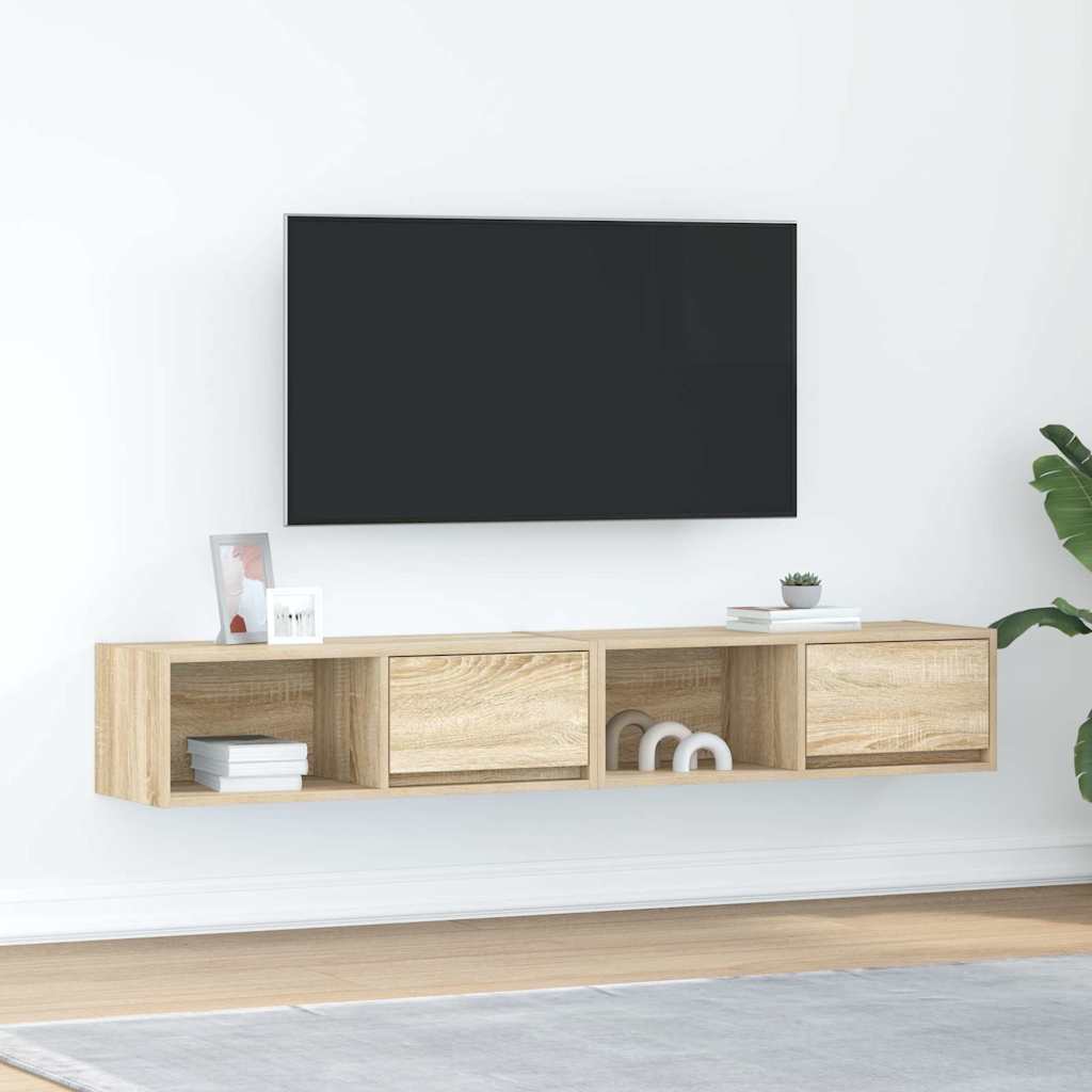 JUNG Vida TV-Schränke 2 Stk. Sonoma-Eiche 80x31x25,5 cm Holzwerkstoff