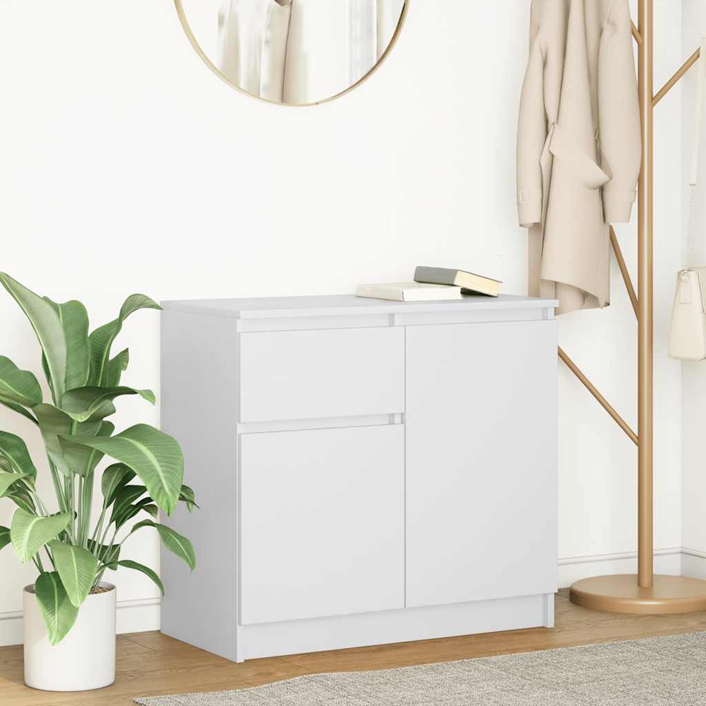 JUNG Vida Sideboard mit Schublade Weiß 71x35x65 cm Holzwerkstoff