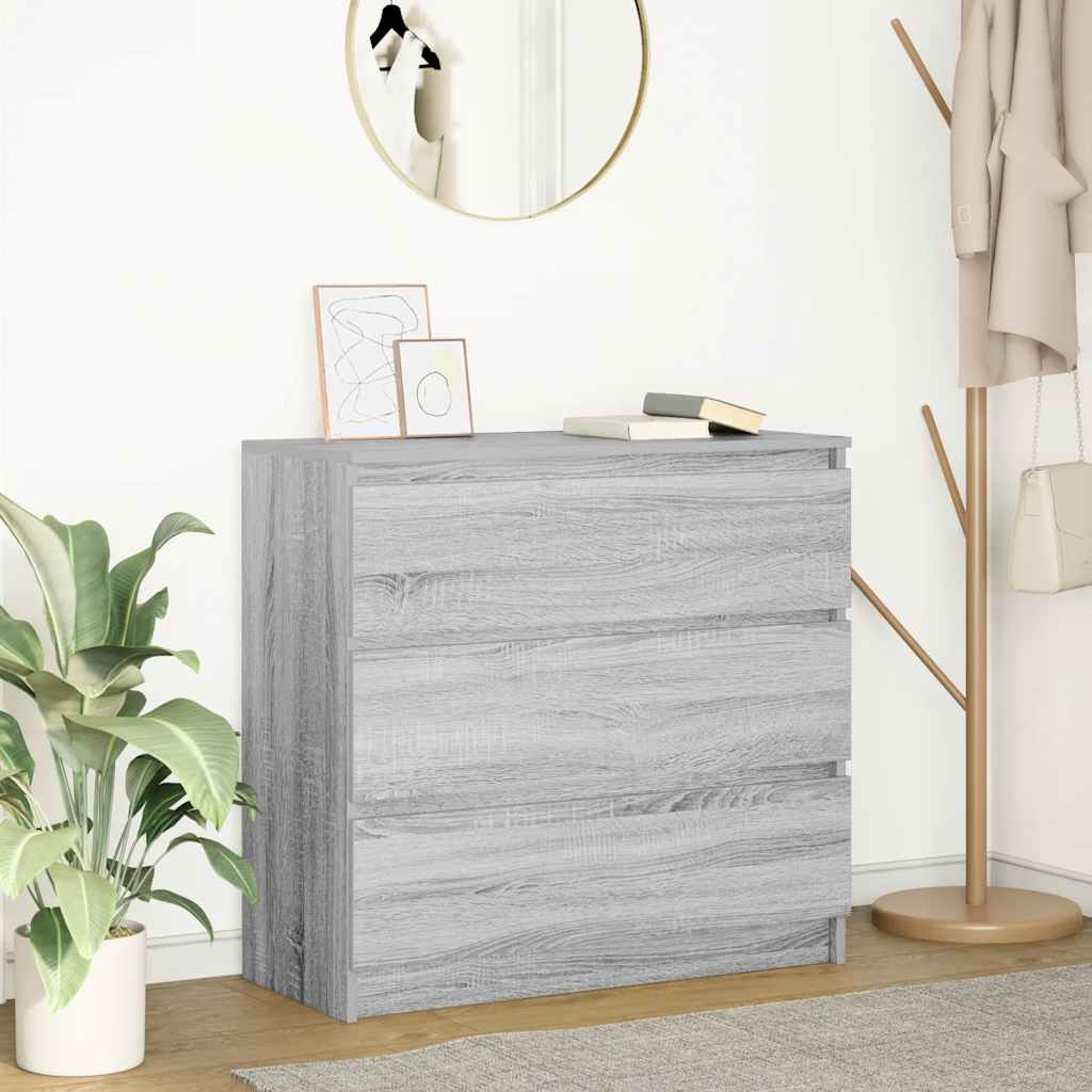JUNG Vida Sideboard Grau Sonoma 80x35x76 cm Holzwerkstoff