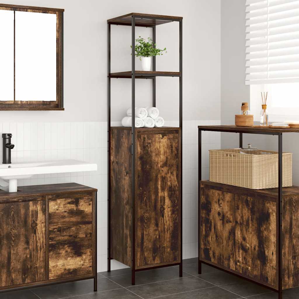 JUNG Vida Badschrank mit Regalen Räuchereiche 36x35x165 cm