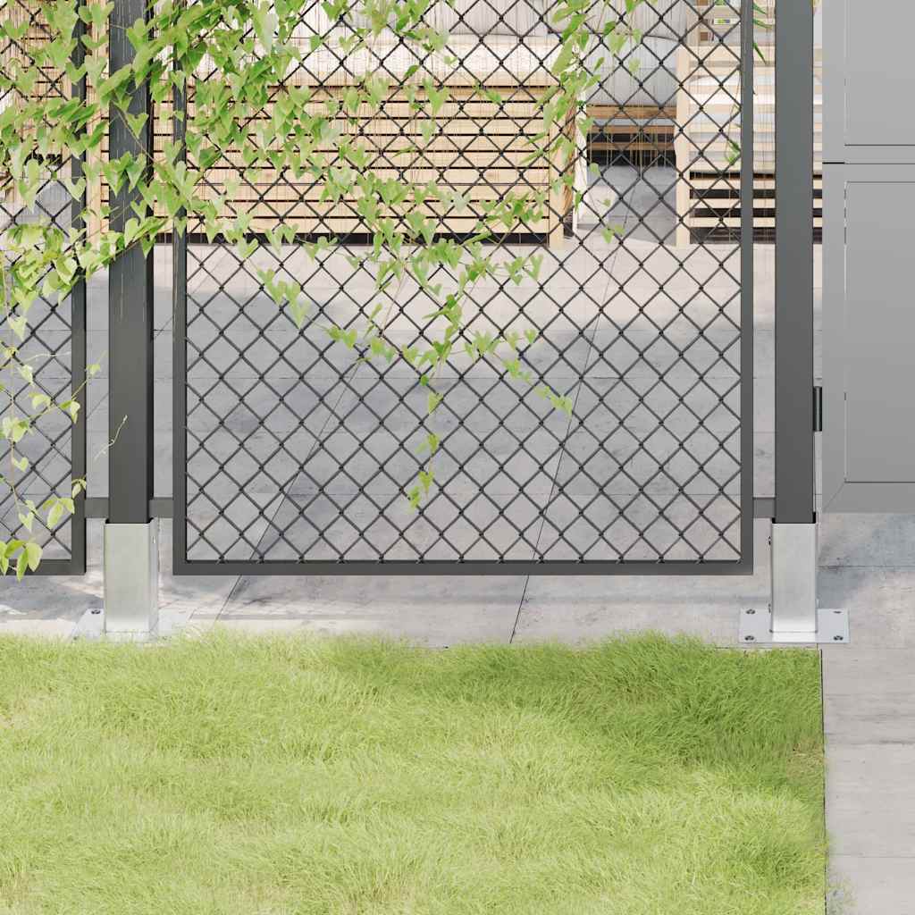 JUNG Vida Pfostenträger Quadratisch 12 Stk. Silber 71x71mm Stahl Verzinkt
