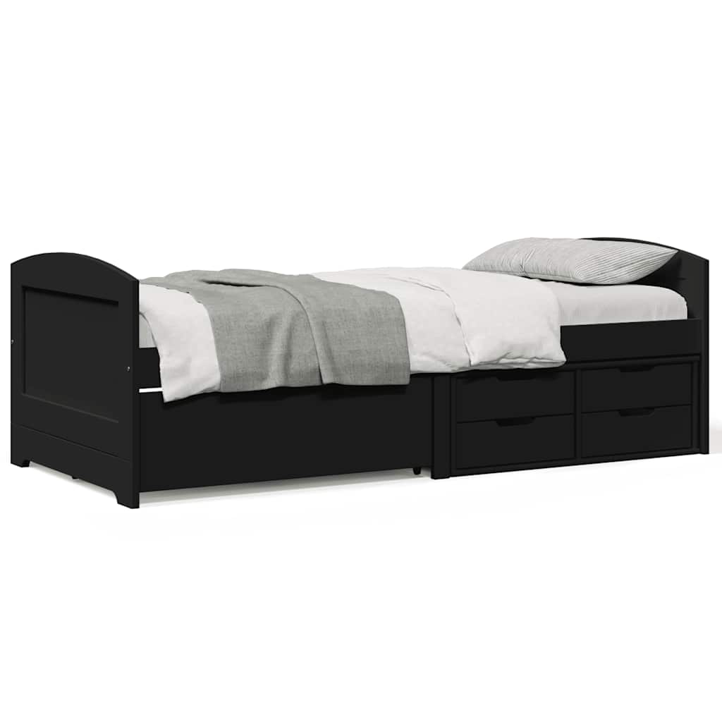 JUNG Vida Tagesbett mit 5 Schubladen ohne Matratze IRUN Schwarz 90x200cm