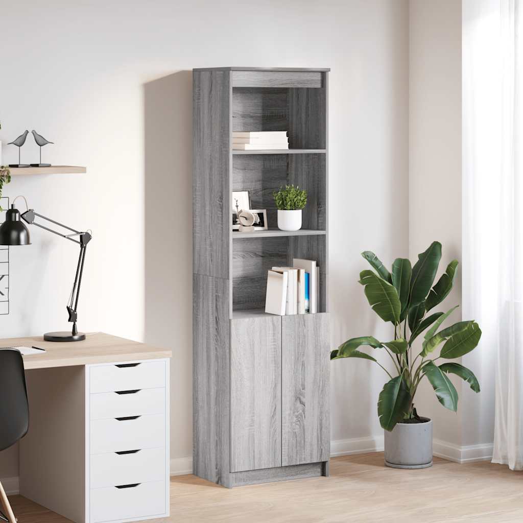 JUNG Vida Highboard Grau Sonoma 50x35x180 cm Holzwerkstoff