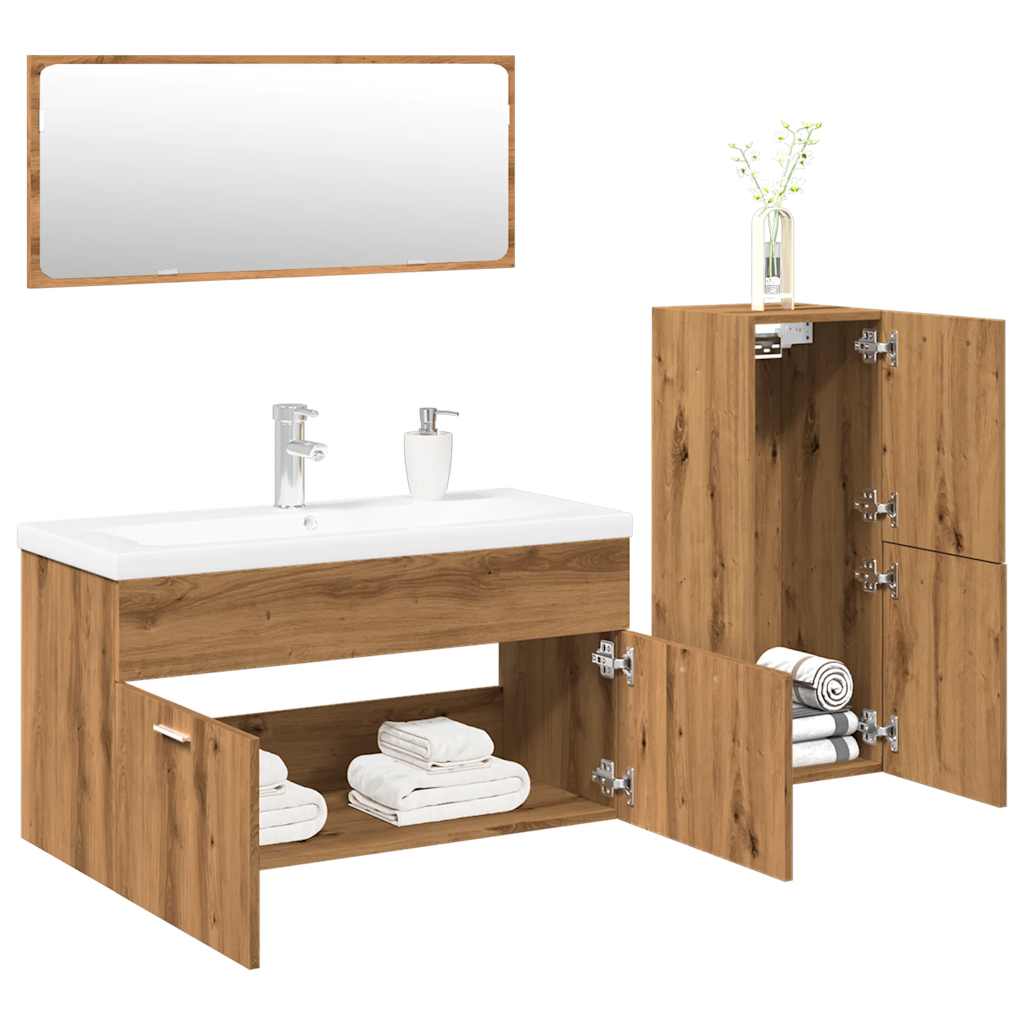 JUNG Vida 4-tlg. Badmöbel-Set Artisan-Eiche Holzwerkstoff