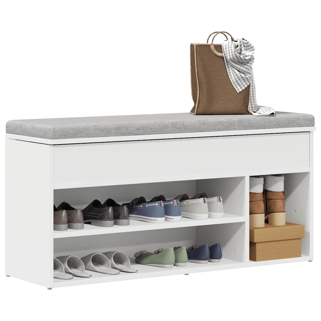 JUNG Vida Schuhbank Weiß 102x30,5x45 cm Holzwerkstoff