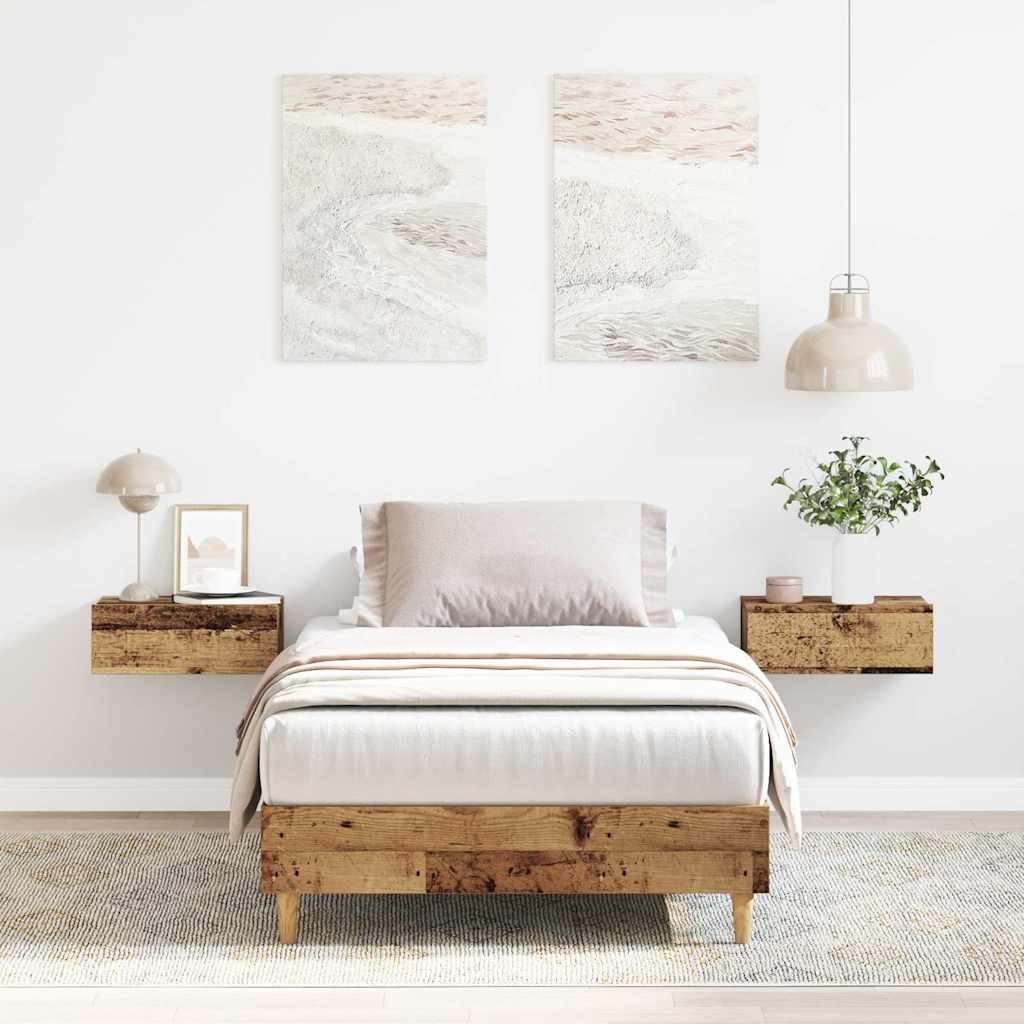 JUNG Vida Bettgestell ohne Matratze Altholz-Optik 90x200cm Holzwerkstoff