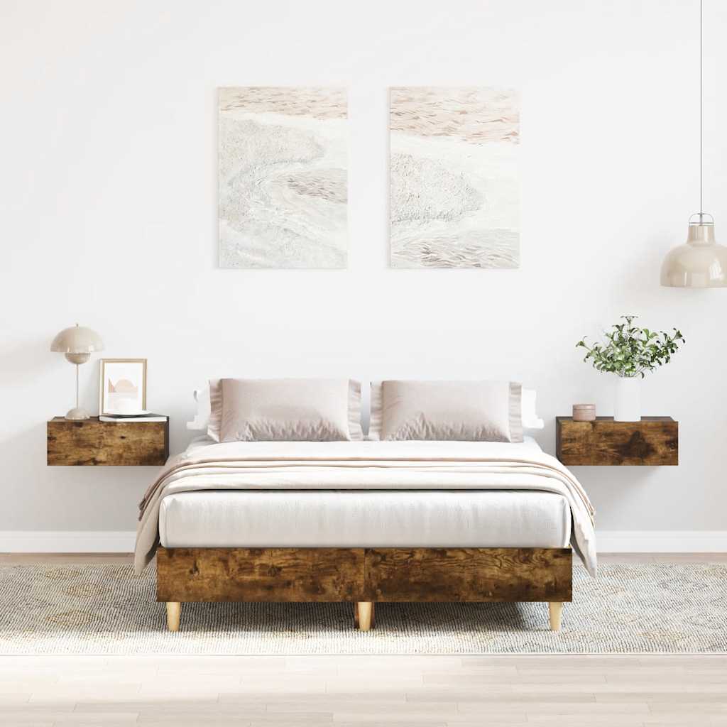 JUNG Vida Bettgestell ohne Matratze Räuchereiche 135x190 cm Holzwerkstoff