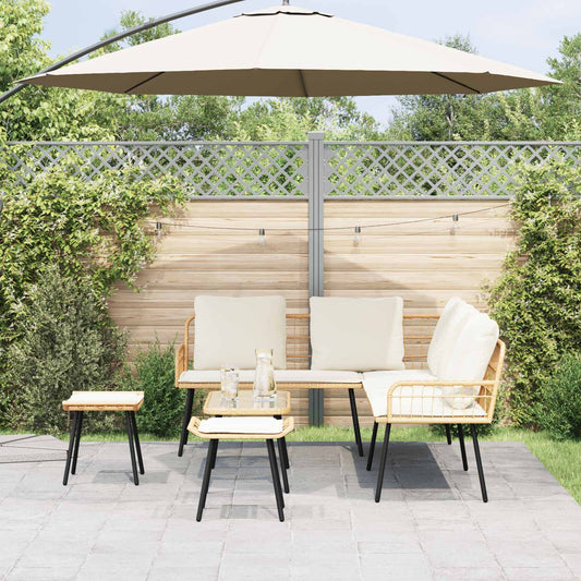 JUNG Vida Gartensofa-set mit Kissen 4 pcs Natur Poly-Rattan