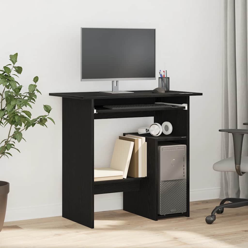 JUNG Vida Schreibtisch Schwarz Eichen-Optik 80x45x74 cm Holzwerkstoff