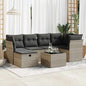 JUNG Vida 7-tlg. Garten-Sofagarnitur mit Kissen Hellgrau Poly Rattan