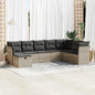 JUNG Vida 8-tlg. Garten-Sofagarnitur mit Kissen Hellgrau Poly Rattan