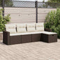 JUNG Vida 5-tlg. Garten-Sofagarnitur mit Kissen Braun Poly Rattan