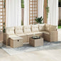 JUNG Vida 8-tlg. Garten-Sofagarnitur mit Kissen Beige Poly Rattan