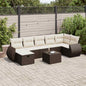 JUNG Vida 8-tlg. Garten-Sofagarnitur mit Kissen Braun Poly Rattan