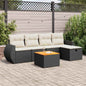 JUNG Vida 6-tlg. Garten-Sofagarnitur mit Kissen Schwarz Poly Rattan