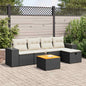 JUNG Vida 6-tlg. Garten-Sofagarnitur mit Kissen Schwarz Poly Rattan
