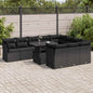 JUNG Vida 11-tlg. Garten-Sofagarnitur mit Kissen Schwarz Poly Rattan