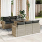 JUNG Vida 7-tlg. Garten-Sofagarnitur mit Kissen Hellgrau Poly Rattan