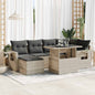 JUNG Vida 7-tlg. Garten-Sofagarnitur mit Kissen Hellgrau Poly Rattan