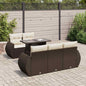 JUNG Vida 6-tlg. Garten-Sofagarnitur mit Kissen Braun Poly Rattan