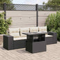 JUNG Vida 5-tlg. Garten-Sofagarnitur mit Kissen Schwarz Poly Rattan