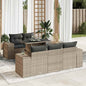 JUNG Vida 6-tlg. Garten-Sofagarnitur mit Kissen Grau Poly Rattan
