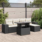 JUNG Vida 6-tlg. Garten-Sofagarnitur mit Kissen Schwarz Poly Rattan