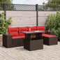JUNG Vida 6-tlg. Garten-Sofagarnitur mit Kissen Braun Poly Rattan Akazie
