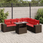 JUNG Vida 7-tlg. Garten-Sofagarnitur mit Kissen Braun Poly Rattan Akazie
