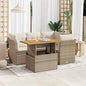 JUNG Vida 5-tlg. Garten-Sofagarnitur mit Kissen Beige Poly Rattan