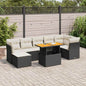 JUNG Vida 8-tlg. Garten-Sofagarnitur mit Kissen Schwarz Poly Rattan