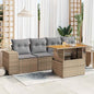 JUNG Vida 5-tlg. Garten-Sofagarnitur mit Kissen Beige Poly Rattan