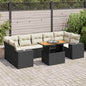 JUNG Vida 8-tlg. Garten-Sofagarnitur mit Kissen Schwarz Poly Rattan