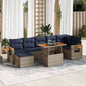 JUNG Vida 8-tlg. Garten-Sofagarnitur mit Kissen Braun Poly Rattan Akazie
