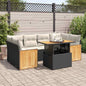 JUNG Vida 7-tlg. Garten-Sofagarnitur mit Kissen Schwarz Poly Rattan
