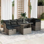 JUNG Vida 8-tlg. Garten-Sofagarnitur mit Kissen Grau Poly Rattan
