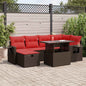 JUNG Vida 7-tlg. Garten-Sofagarnitur mit Kissen Braun Poly Rattan