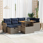 JUNG Vida 7-tlg. Garten-Sofagarnitur mit Kissen Grau Poly Rattan