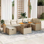 JUNG Vida 5-tlg. Garten-Sofagarnitur mit Kissen Beige Poly Rattan