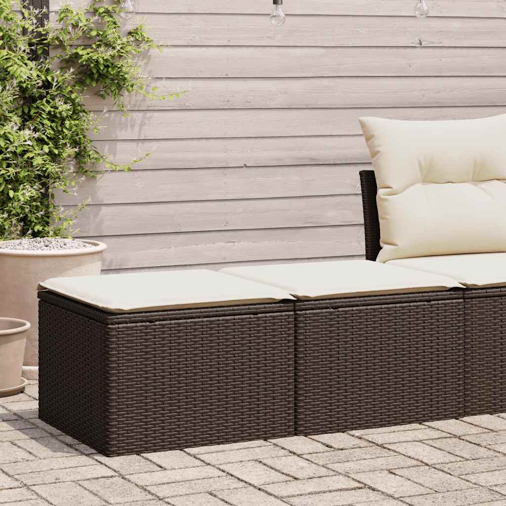 JUNG Vida 2-tlg. Garten-Sofagarnitur mit Kissen Braun Poly Rattan Akazie