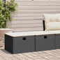 JUNG Vida 2-tlg. Garten-Sofagarnitur mit Kissen Schwarz Poly Rattan