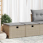 JUNG Vida 2-tlg. Garten-Sofagarnitur mit Kissen Beige Poly Rattan Akazie