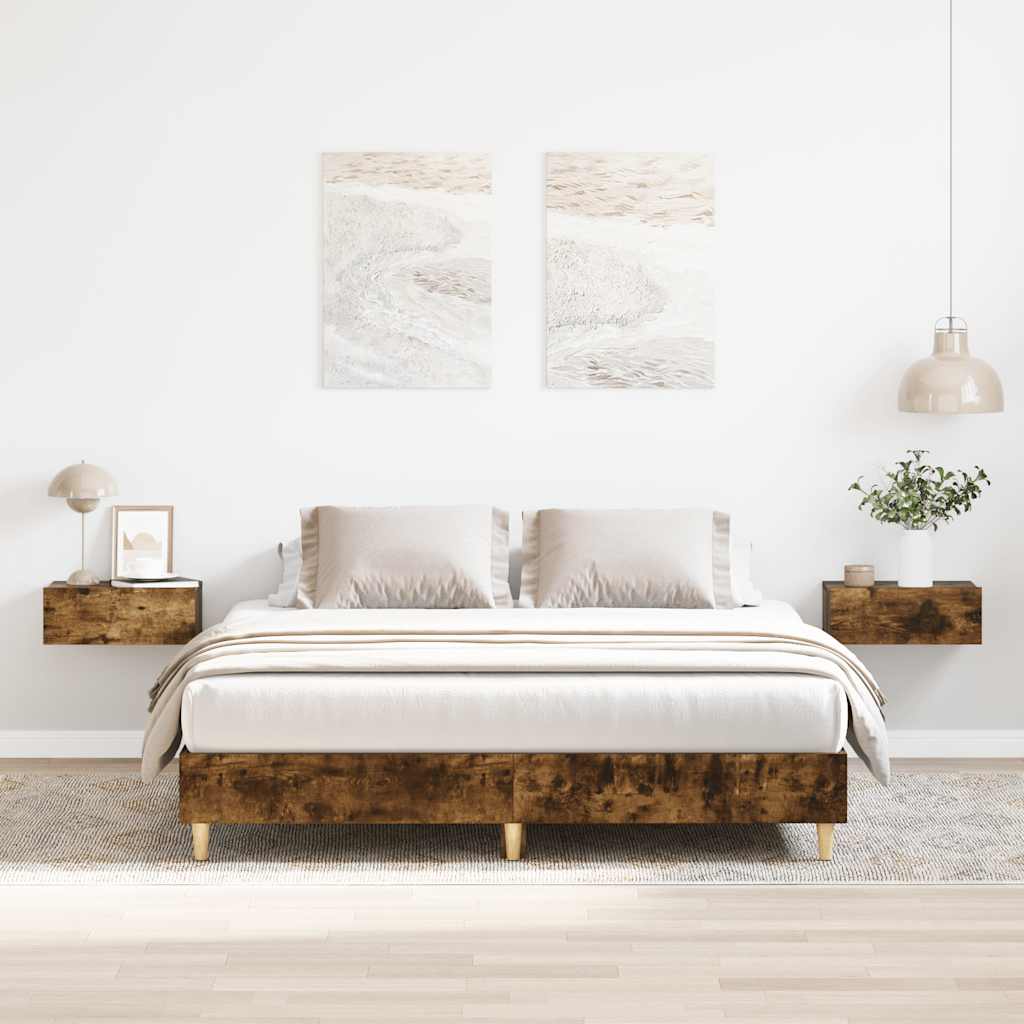 JUNG Vida Bettgestell ohne Matratze Räuchereiche 140x200 cm Holzwerkstoff