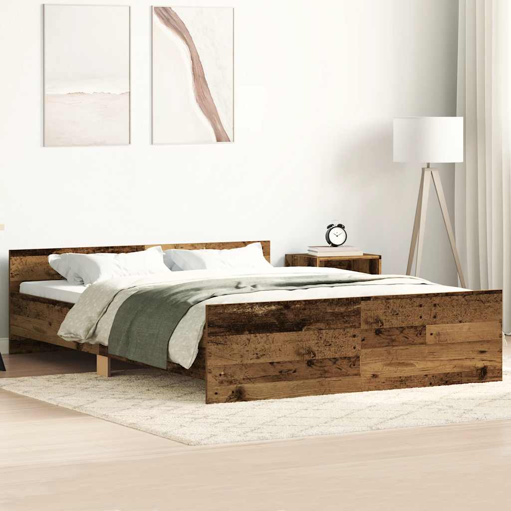 JUNG Vida Bettgestell ohne Matratze Altholz-Optik 140x190cm Holzwerkstoff