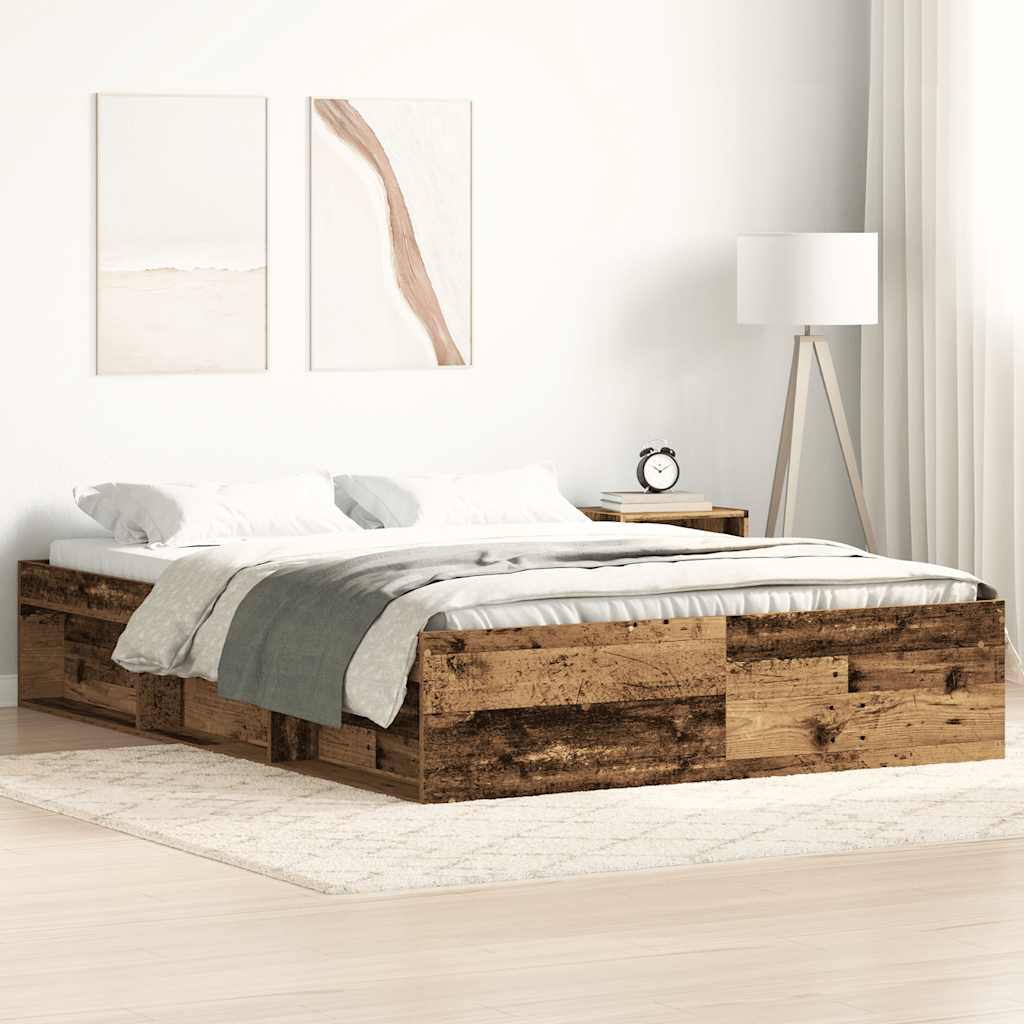 JUNG Vida Bettgestell ohne Matratze Altholz-Optik 140x190cm Holzwerkstoff