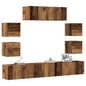 JUNG Vida 7-tlg. TV-Schrank-Set Wandmontage Altholz-Optik Holzwerkstoff
