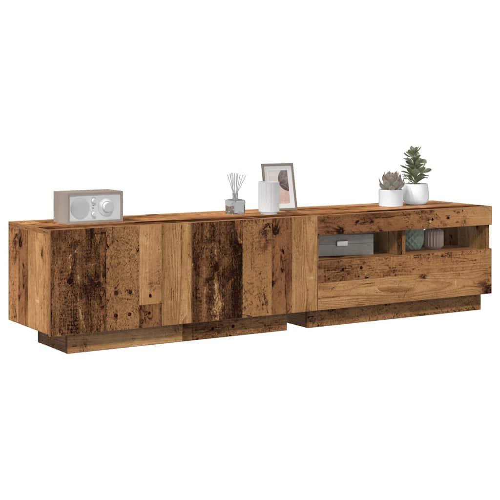 JUNG Vida TV-Schrank mit LED-Leuchten Artisan-Eiche 180x35x40 cm